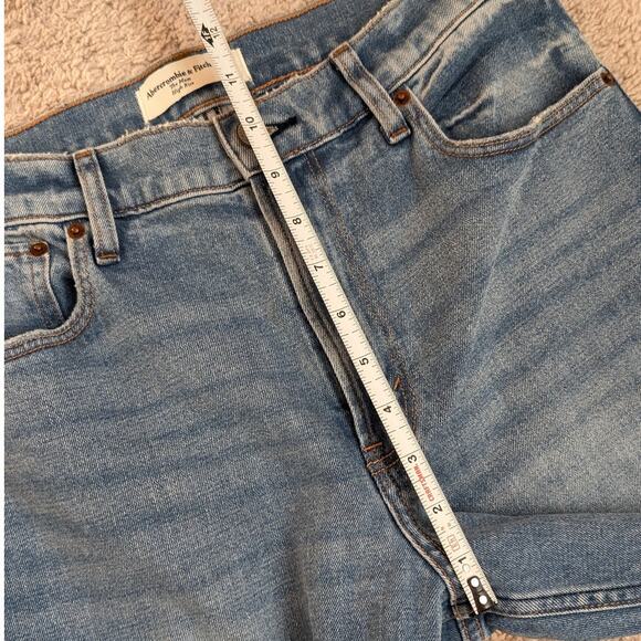 Abercrombie & Fitch The Mom Blue High Rise Cropped Ankle Jeans, size 27/US 4 - Picture 4 of 6
